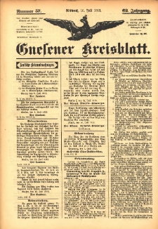 Gnesener Kreisblatt 1913.07.16 Jg.62 Nr57