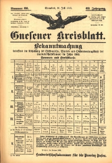 Gnesener Kreisblatt 1913.07.26 Jg.62 Nr60