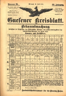 Gnesener Kreisblatt 1913.07.30 Jg.62 Nr61