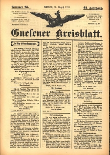 Gnesener Kreisblatt 1913.08.13 Jg.62 Nr65