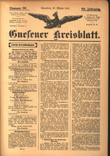 Gnesener Kreisblatt 1913.10.25 Jg.62 Nr86