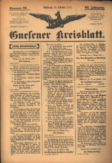 Gnesener Kreisblatt 1913.10.29 Jg.62 Nr87