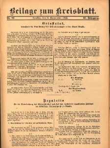 Beilage zum Kreisblatt 1913.11.08 Jg.62 Nr90