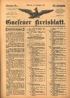 Gnesener Kreisblatt 1913.11.12 Jg.62 Nr91