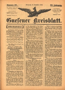 Gnesener Kreisblatt 1913.11.19 Jg.62 Nr93