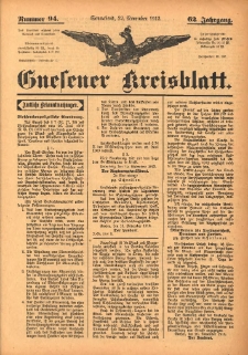 Gnesener Kreisblatt 1913.11.22 Jg.62 Nr94
