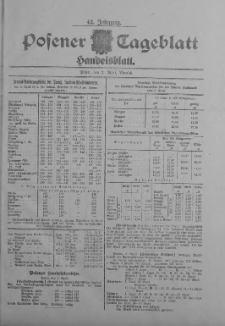 Posener Tageblatt. Handelsblatt 1903.04.03 Jg.42
