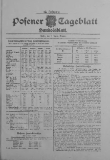 Posener Tageblatt. Handelsblatt 1903.04.07 Jg.42