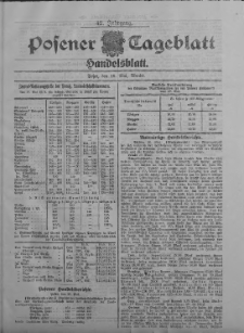Posener Tageblatt. Handelsblatt 1903.05.19 Jg.42