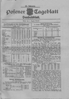 Posener Tageblatt. Handelsblatt 1903.08.06 Jg.42