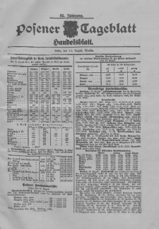 Posener Tageblatt. Handelsblatt 1903.08.13 Jg.42