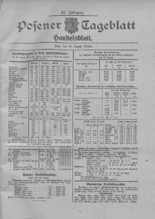 Posener Tageblatt. Handelsblatt 1903.08.26 Jg.42