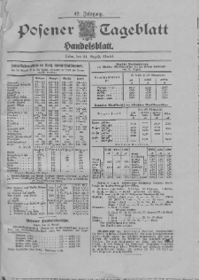Posener Tageblatt. Handelsblatt 1903.08.31 Jg.42