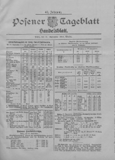 Posener Tageblatt. Handelsblatt 1903.09.21 Jg.42