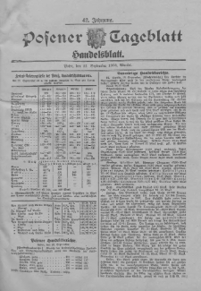 Posener Tageblatt. Handelsblatt 1903.09.22 Jg.42
