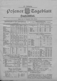 Posener Tageblatt. Handelsblatt 1903.09.25 Jg.42