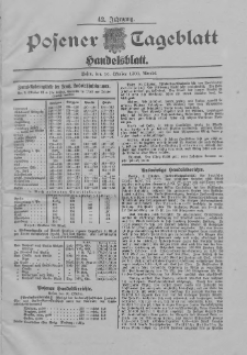 Posener Tageblatt. Handelsblatt 1903.10.10 Jg.42