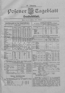 Posener Tageblatt. Handelsblatt 1903.10.19 Jg.42