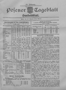 Posener Tageblatt. Handelsblatt 1903.10.27 Jg.42