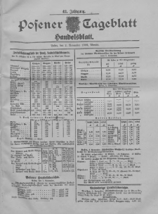 Posener Tageblatt. Handelsblatt 1903.11.02 Jg.42