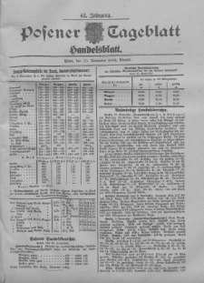 Posener Tageblatt. Handelsblatt 1903.11.10 Jg.42