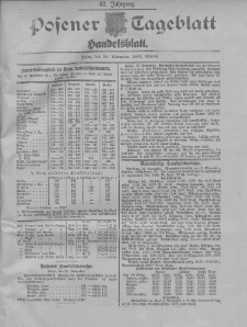 Posener Tageblatt. Handelsblatt 1903.11.28 Jg.42