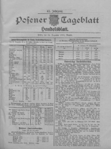 Posener Tageblatt. Handelsblatt 1903.12.22 Jg.42
