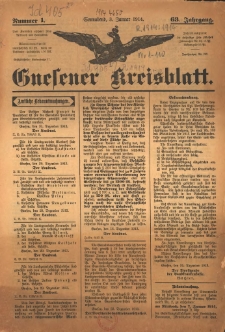 Gnesener Kreisblatt 1914.01.03 Nr1 Jg.63