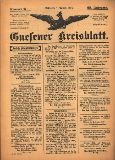 Gnesener Kreisblatt 1914.01.07 Jg.63 Nr2