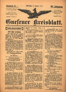 Gnesener Kreisblatt 1914.01.14 Jg.63 Nr4