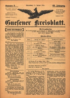 Gnesener Kreisblatt 1914.01.17 Jg.63 Nr5