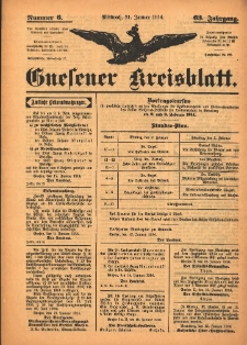 Gnesener Kreisblatt 1914.01.21 Jg.63 Nr6