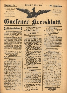 Gnesener Kreisblatt 1914.02.07 Jg.63 Nr11