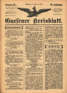 Gnesener Kreisblatt 1914.02.11 Jg.63 Nr12