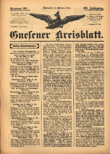 Gnesener Kreisblatt 1914.02.25 Jg.63 Nr16