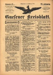 Gnesener Kreisblatt 1914.02.28 Jg.63 Nr17