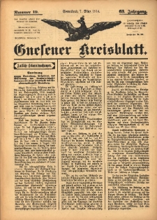 Gnesener Kreisblatt 1914.03.07 Jg.63 Nr19