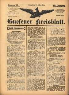 Gnesener Kreisblatt 1914.03.21 Jg.63 Nr23