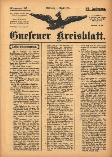 Gnesener Kreisblatt 1914.04.01 Jg.63 Nr26