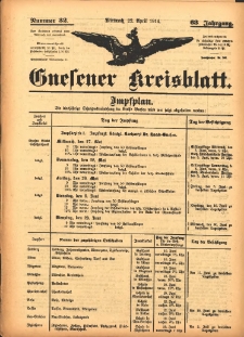 Gnesener Kreisblatt 1914.04.22 Jg.63 Nr32