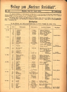 Beilage zum Gnesener Kreisblatt 1914.04.22 Nr32