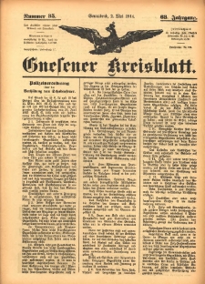 Gnesener Kreisblatt 1914.05.02 Jg.63 Nr35