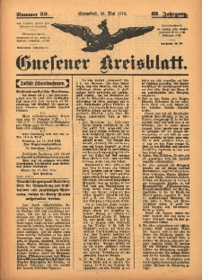 Gnesener Kreisblatt 1914.05.16 Jg.63 Nr39