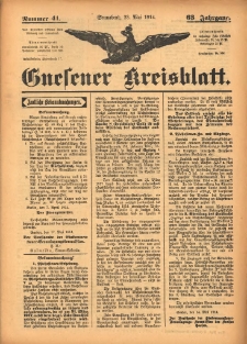 Gnesener Kreisblatt 1914.05.23 Jg.63 Nr41