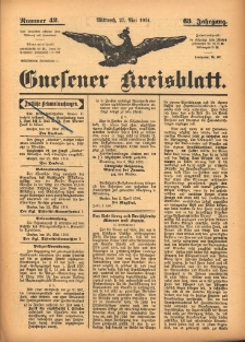Gnesener Kreisblatt 1914.05.27 Jg.63 Nr42