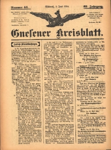 Gnesener Kreisblatt 1914.06.03 Jg.63 Nr44