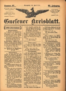 Gnesener Kreisblatt 1914.06.13 Jg.63 Nr47