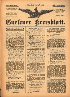 Gnesener Kreisblatt 1914.07.11 Jg.63 Nr55