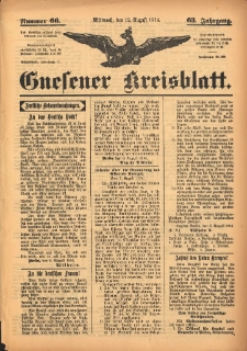Gnesener Kreisblatt 1914.08.12 Jg.63 Nr66