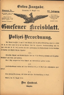 Extra-Ausgabe 1914.08.21 Nr71